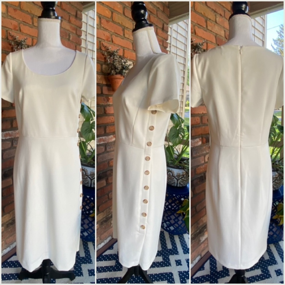 Ann Taylor Cream Midi Dress